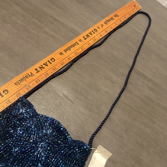 vintage unused peacock beaded evening bag - Picture 5 of 11